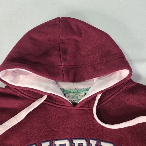 Vintage Cambridge University Official Merchandise Large Maroon Hooded Sweatshirt - Picture 12 of 16